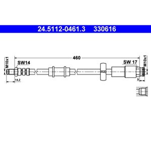 Bremsschlauch ATE 24.5112-0461.3 für Peugeot Fiat Citroën Boxer Ducato Jumper