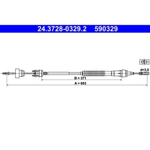 Seilzug Kupplungsbetätigung ATE 24.3728-0329.2 für Citroën Peugeot Partner