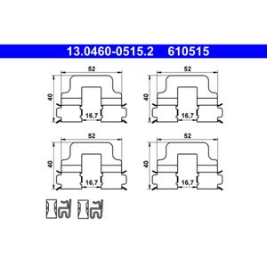 Zubehörsatz Scheibenbremsbelag ATE 13.0460-0515.2 für Abarth Alfa Romeo Lancia