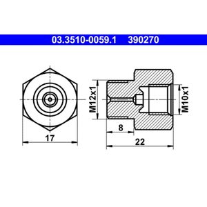 Adapter Bremsleitung ATE 03.3510-0059.1 (25 Stk.) für Opel Rekord E