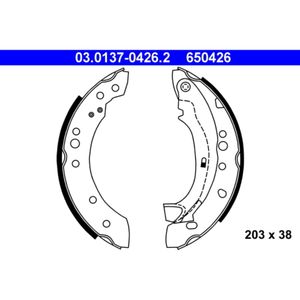 Bremsbackensatz ATE 03.0137-0426.2 für Citroën Peugeot C3 I Pluriel C2