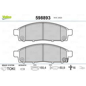 Bremsbelagsatz Scheibenbremse VALEO 598893 für Fiat Fullback Pick-UP