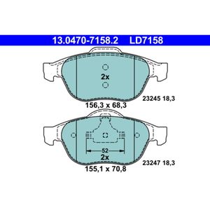 Bremsbelagsatz Scheibenbremse ATE 13.0470-7158.2 für Renault Scénic I Laguna II