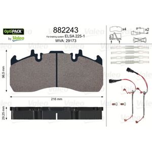 Bremsbelagsatz Scheibenbremse VALEO 882243