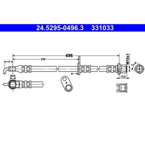 Bremsschlauch ATE 24.5295-0496.3 für Citroën Peugeot C1