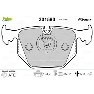 Bremsbelagsatz Scheibenbremse VALEO 301580 für BMW Alpina Maserati 5er 8