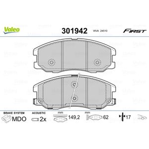 Bremsbelagsatz Scheibenbremse VALEO 301942 für Opel Chevrolet Antara A Captiva