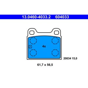 Bremsbelagsatz Scheibenbremse ATE 13.0460-4033.2 für BMW Opel Audi VW Porsche 60