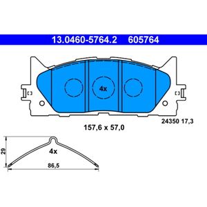 Bremsbelagsatz Scheibenbremse ATE 13.0460-5764.2 für Lexus ES