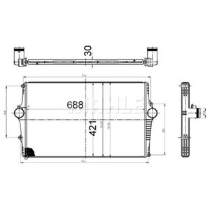 Ladeluftkühler MAHLE CI 522 000S für Volvo S80 I Xc70 Cross Country V70 II