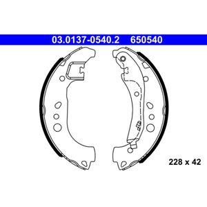 Bremsbackensatz ATE 03.0137-0540.2 für Seat VW Audi Skoda Ibiza V Polo VI Arona