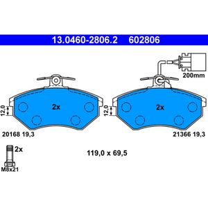 Bremsbelagsatz Scheibenbremse ATE 13.0460-2806.2 für VW Golf III Vento