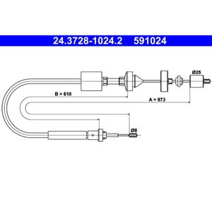 Seilzug Kupplungsbetätigung ATE 24.3728-1024.2 für Renault Megane I Scénic