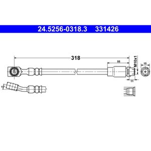 Bremsschlauch ATE 24.5256-0318.3 für Opel Meriva A