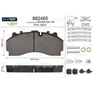 Bremsbelagsatz Scheibenbremse VALEO 882485