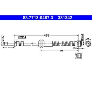 Bremsschlauch ATE 83.7713-0487.3 für Mercedes-Benz E