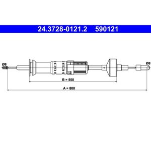 Seilzug Kupplungsbetätigung ATE 24.3728-0121.2 für VW Seat Golf II Jetta