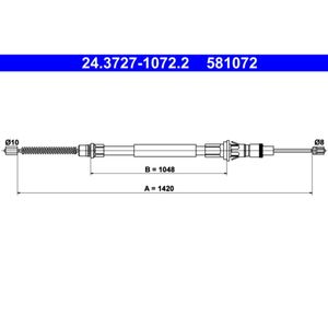 Seilzug Feststellbremse ATE 24.3727-1072.2 für Renault Opel Master II Movano A