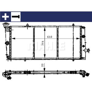 Kühler Motorkühlung MAHLE CR 444 000S für Peugeot Lada 309 I 405 Break