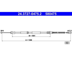 Seilzug Feststellbremse ATE 24.3727-0475.2 für Mercedes-Benz Sprinter