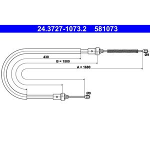 Seilzug Feststellbremse ATE 24.3727-1073.2 für Dacia Renault Logan Express