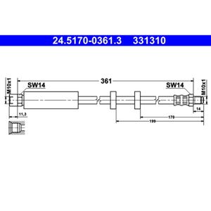 Bremsschlauch ATE 24.5170-0361.3 für Volvo S70 V70 I