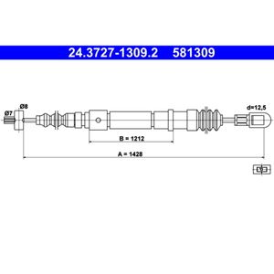 Seilzug Feststellbremse ATE 24.3727-1309.2 für Volvo 480