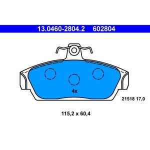 Bremsbelagsatz Scheibenbremse ATE 13.0460-2804.2 für Rover MG 100 Metro