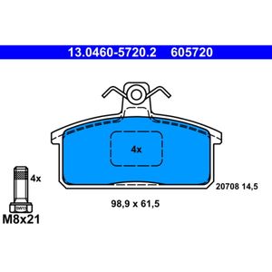 Bremsbelagsatz Scheibenbremse ATE 13.0460-5720.2