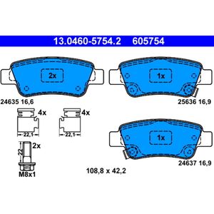 Bremsbelagsatz Scheibenbremse ATE 13.0460-5754.2 für Honda CR-V III