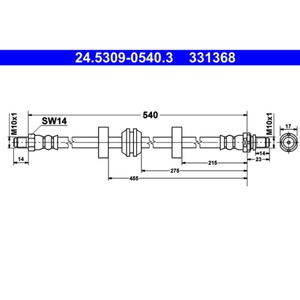 Bremsschlauch ATE 24.5309-0540.3 für Ford Mondeo I Turnier Cougar