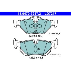 Bremsbelagsatz Scheibenbremse ATE 13.0470-7217.2 für BMW 3er X1