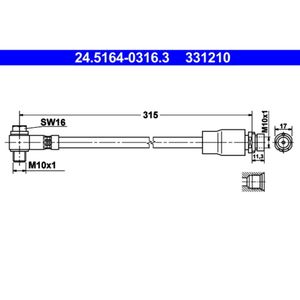 Bremsschlauch ATE 24.5164-0316.3 für Ford Mondeo II Turnier