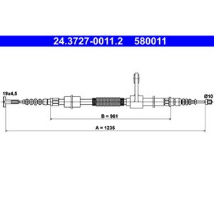 Seilzug Feststellbremse ATE 24.3727-0011.2 für Alfa Romeo 147