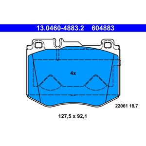 Bremsbelagsatz Scheibenbremse ATE 13.0460-4883.2 für Mercedes-Benz C