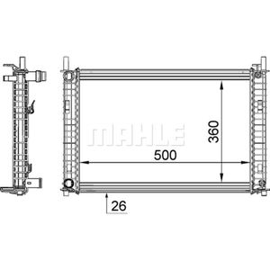 Kühler Motorkühlung MAHLE CR 1356 000S für Ford Fiesta V Fusion