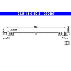 Bremsschlauch ATE 24.5111-0150.3 für Renault 25