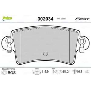 Bremsbelagsatz Scheibenbremse VALEO 302034 für Renault Opel Master II Movano A