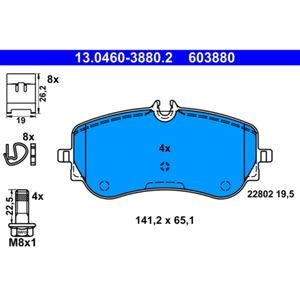 Bremsbelagsatz Scheibenbremse ATE 13.0460-3880.2 für VW Amarok Crafter