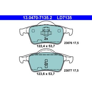 Bremsbelagsatz Scheibenbremse ATE 13.0470-7135.2 für Volvo V70 I