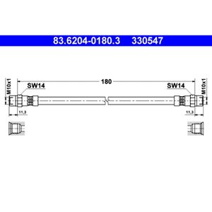 Bremsschlauch ATE 83.6204-0180.3 für Volvo S70 V70 I