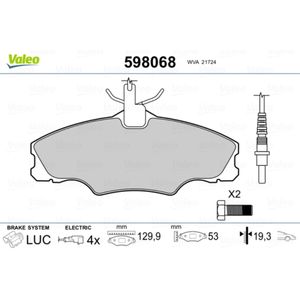 Bremsbelagsatz Scheibenbremse VALEO 598068 für Peugeot 406 Break