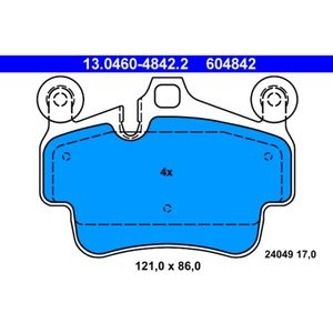 Bremsbelagsatz Scheibenbremse ATE 13.0460-4842.2 für Porsche 911 Boxster Cayman