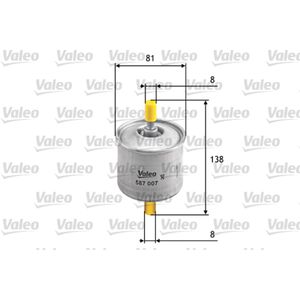 Kraftstofffilter VALEO 587007 für Ford Fiesta III Courier Escort V Orion