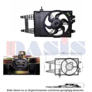 Lüfter Motorkühlung AKS DASIS 088082N für Fiat Punto