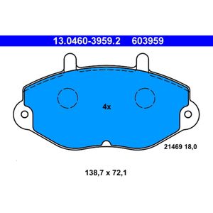 Bremsbelagsatz Scheibenbremse ATE 13.0460-3959.2 für Ford Transit