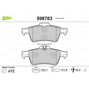 Bremsbelagsatz Scheibenbremse VALEO 598783 für Jaguar Citroën Cadillac Ford Saab