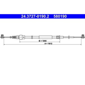 Seilzug Feststellbremse ATE 24.3727-0190.2 für Audi TT