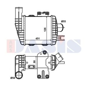 Ladeluftkühler AKS DASIS 567000N für Kia Hyundai Sportage II Tucson