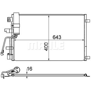 Kondensator Klimaanlage MAHLE AC 607 001S